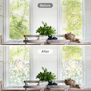 rabbitgoo Crystal Stained Glass Window Privacy Film 3D