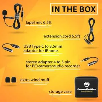 PowerDeWise USB-C Lavalier Mic for Vlogging and Interviews