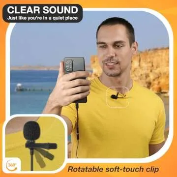 PowerDeWise USB-C Lavalier Mic for Vlogging and Interviews