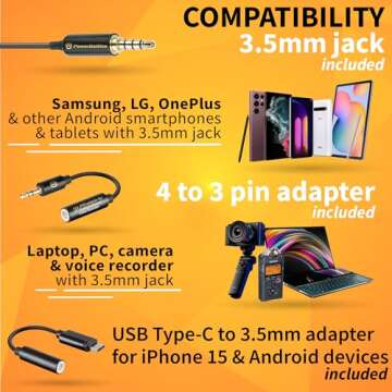 PowerDeWise USB-C Lavalier Mic for Vlogging and Interviews