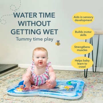 MAGIFIRE Tummy Time Water Play Mat for Infants 3-12 Months, Baby Water Play Mat for Sensory Development, Easy to Inflate, Quiet and Keeps Babies Entertained, Pad for Baby, Jelly, 27"x21"