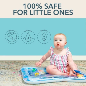 MAGIFIRE Tummy Time Water Play Mat for Infants 3-12 Months, Baby Water Play Mat for Sensory Development, Easy to Inflate, Quiet and Keeps Babies Entertained, Pad for Baby, Jelly, 27"x21"