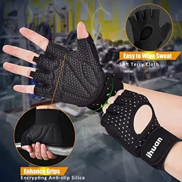 ihuan Breathable Weight Lifting Gloves with Wrist Support