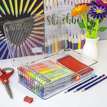 Sorbus Fridge Organizer & Pantry Storage with Lids- Clear Plastic Freezer Organizer Bins- MultiPurpose & Versatile Stackable Cabinet Organizers- Cosmetics,Office Supplies,Food Snack Organizers- 2 Pack