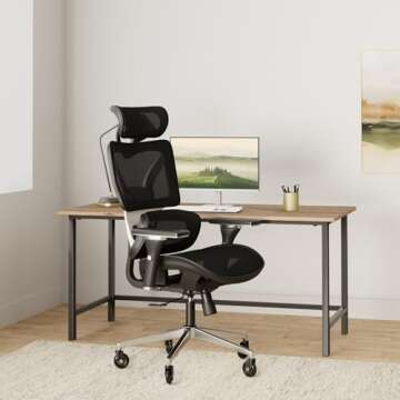 Multifunctional Big and Tall Mesh Office Chair - Adjustable Backrest Height, 4D Arms, Lumbar Support...