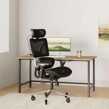 Multifunctional Big and Tall Mesh Office Chair - Adjustable Backrest Height, 4D Arms, Lumbar Support...