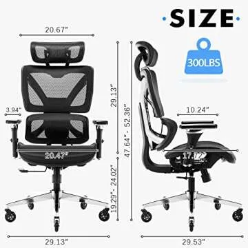 Ergonomic Big and Tall Mesh Office Chair - Adjustable and Stylish