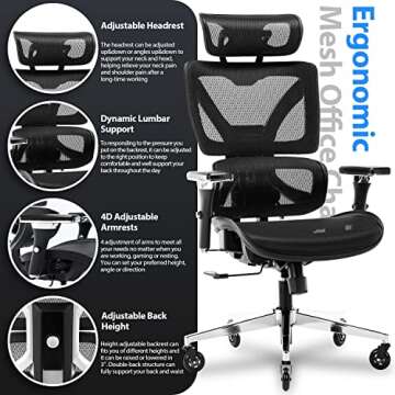 Ergonomic Big and Tall Mesh Office Chair - Adjustable and Stylish