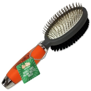 GoPets Double-Sided Pin & Bristle Brush, Dog Brush for Shedding, Undercoat Rake for Short & Long Hai...
