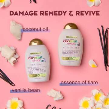 OGX Extra Strength Damage Remedy + Coconut Miracle Oil Shampoo for Dry, Frizzy or Coarse Hair, Hydra...