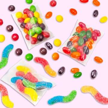 888 Display USA®- 2" x 3" 100 Bags Crystal Clear Resealable Cello/Cellophane Bags for Treat, bakery, candle, soap, cookie Bags w/Adhesive Seal