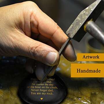 VELENTI Unique Fathers Day Gifts for Men - Engraved Father's Day Gifts for Dad from Son - Heart-Warming You are My Rock Fathers Day Gifts from Daughter - Gifts for Men Who Have Everything