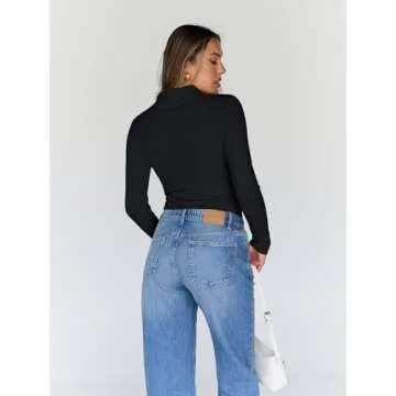 Trendy Queen Women's Soft & Stretchy Turtleneck Shirt