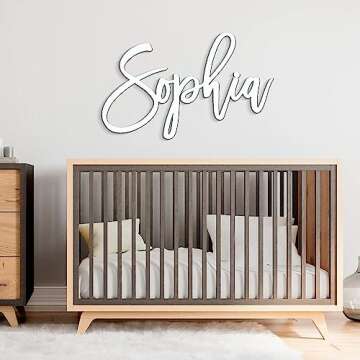 Personalized Wooden Name Sign for nursery Wall letters Customized Name Sign Baby Room Decor, Baby Nu...
