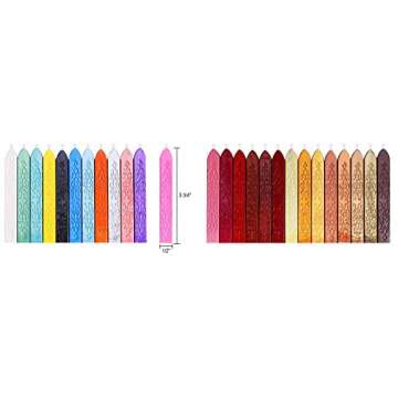 Anezus 26Pcs Antique Sealing Wax Sticks with Wicks for Postage Letter Retro Vintage Wax Seal Stamp, Assorted Colors