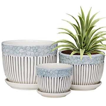Stylish Ton Sin Grey Flower Pots Set for Indoor and Outdoor Gardening
