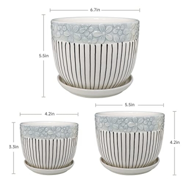 Stylish Ton Sin Grey Flower Pots Set for Indoor and Outdoor Gardening