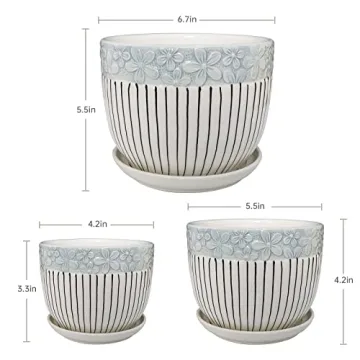 Stylish Ton Sin Grey Flower Pots Set for Indoor and Outdoor Gardening