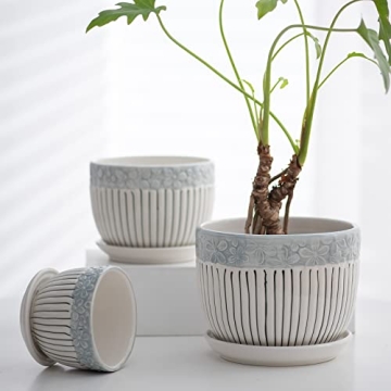Stylish Ton Sin Grey Flower Pots Set for Indoor and Outdoor Gardening