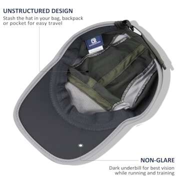 GADIEMKENSD Foldable Running Sports Hat UPF 50+ Reflective