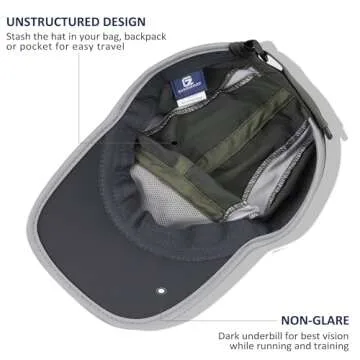 GADIEMKENSD Foldable Running Sports Hat UPF 50+ Reflective