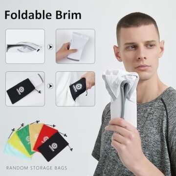 GADIEMKENSD Foldable Running Sports Hat UPF 50+ Reflective