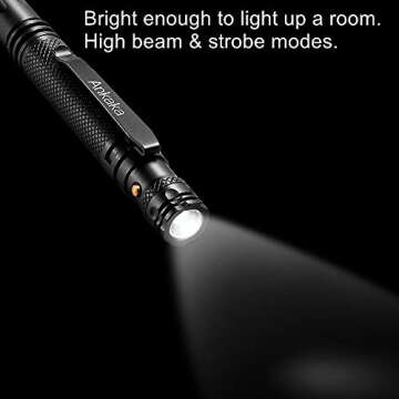 The Most Loaded 7-in-1 Tactical Pen: Solves Others Weaknesses, Self Defense Tip + Flashlight + Ballpoint + Stylus + Bottle Opener + Screw Driver + Hexagonal Wrench, 5 Inks + 9 Batteries + Gift Box