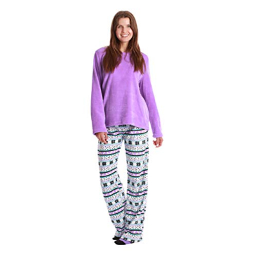 Just Love Women's Plush Pajama Pants Set with Cozy Socks
