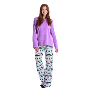 Just Love Women's Plush Pajama Pants Set with Cozy Socks