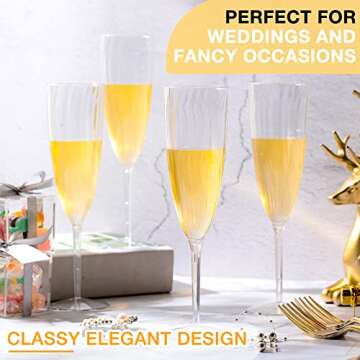 72 Eco-Friendly Disposable Champagne Flutes for Events