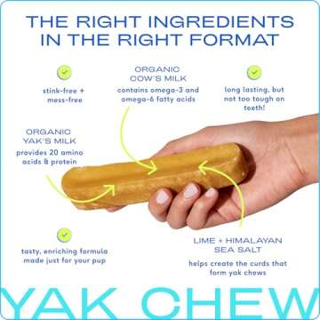 Native Pet Yak Cheese Himalayan Dog Chews XLarge - Long Lasting Dental Sticks for Extra Large Breeds – 100% All Natural Himalayan Yak Chews – Cheese Bone for Aggressive Chewers - 3 Per Pack