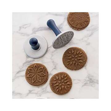 Nordic Ware Starry Night Cast Cookie Stamps, 3-inch rounds, Silver