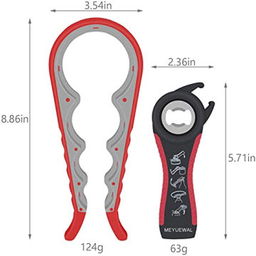 Ergonomic 5-in-1 Jar and Bottle Opener Set for All Ages