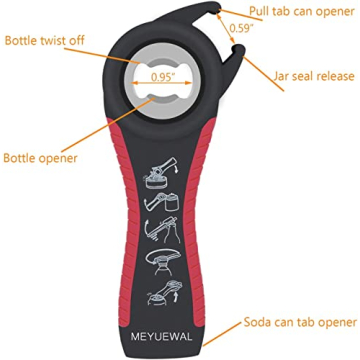 Ergonomic 5-in-1 Jar and Bottle Opener Set for All Ages