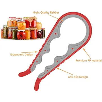 Ergonomic 5-in-1 Jar and Bottle Opener Set for All Ages