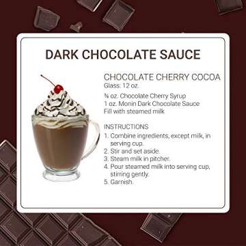 Monin - Gourmet Dark Chocolate Sauce, Velvety and Rich, Great for Desserts, Coffee, and Snacks, Gluten-Free, Non-GMO (12 Ounce)