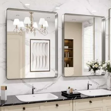 LOAAO 30X36 Brushed Nickel Bathroom Mirror for Any Decor