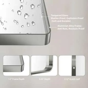 LOAAO 30X36 Brushed Nickel Bathroom Mirror for Any Decor