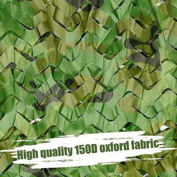 iunio Camo Netting Camouflage Netting, Camo Net Bulk Roll Camouflage Mesh Nets for Hunting Blind Deer Stand Military Party Decorations Sunshade Camping Shooting (32.8ftx4.9ft, Army Green)