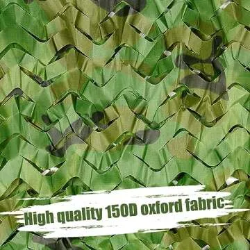 iunio Camo Netting Camouflage Netting, Camo Net Bulk Roll Camouflage Mesh Nets for Hunting Blind Deer Stand Military Party Decorations Sunshade Camping Shooting (32.8ftx4.9ft, Army Green)