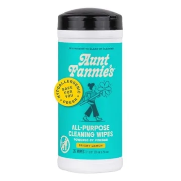Aunt Fannie’s Natural Cleaning Vinegar Wipes - Non-Toxic, Bright Lemon Scent, 35 Count