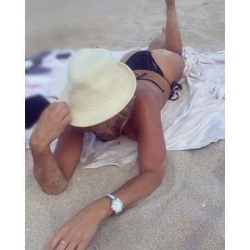 MOSHENGQI Women Sexy Brazilian Bikini 2 Piece Spaghetti Strap Top Thong Swimsuit Bathing Suit(M,0Solid Black)