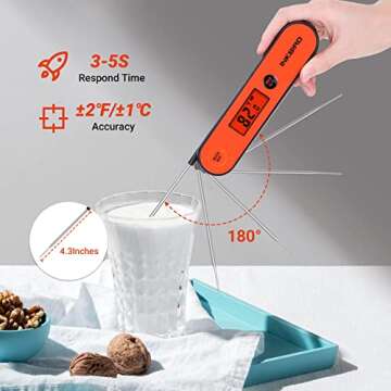 Inkbird Waterproof Instant Read Rechargeable Digital BBQ Meat Cooking Grill Thermometer with Calibra...