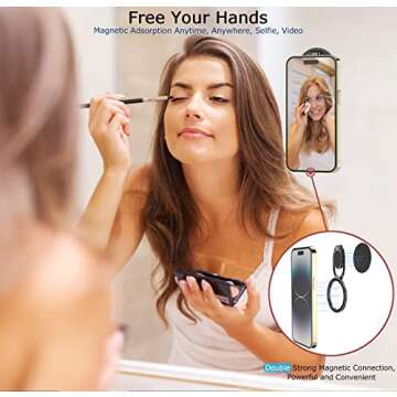 Doflyesky for Magsafe Magnetic Phone Ring Holder, Double Adjustable Gym Finger Ring Grip and Stand, Removable Phone Grip Holder for iPhone, iPad and Smartphones, Compatible with Magnetic Car Mount