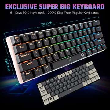 Redragon K605 Alien Giant Mechanical Keyboard - Super Big 61 Keys & Outemu Blue Switch