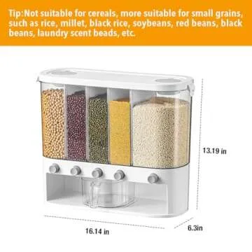 Conworld 5 Grid Dry Food Dispenser for Organized Grains