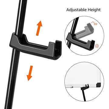 Amazon Basics Easel Display Stand, Instant Floor Poster, Lightweight, Collapsible and Portable with Tripod Base, Black Steel (supports 5 pounds)