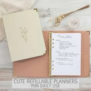 Aesthetic 6 Ring A5 Binder Set of 2 - The Perfect Small 0.75 Inch Planner Binder for Journaling or Collections - Refillable Notebook Holder with Pocket