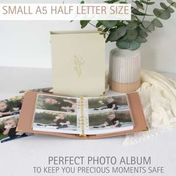 Aesthetic 6 Ring A5 Binder Set of 2 - The Perfect Small 0.75 Inch Planner Binder for Journaling or Collections - Refillable Notebook Holder with Pocket