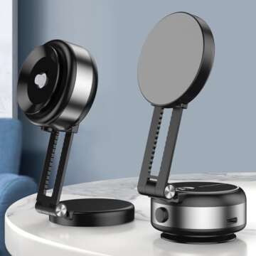 BLULILY Car Mount Bracket Rack with Electric Vacuum Grip Nonslip Adjustable Dashboard Stand for 4.7" Phone Navigation Travel Use